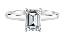 Lab Grown 2ctw. Diamond Ribbon Halo Solitaire Engagement Ring in 14k White GoldSterling Silver